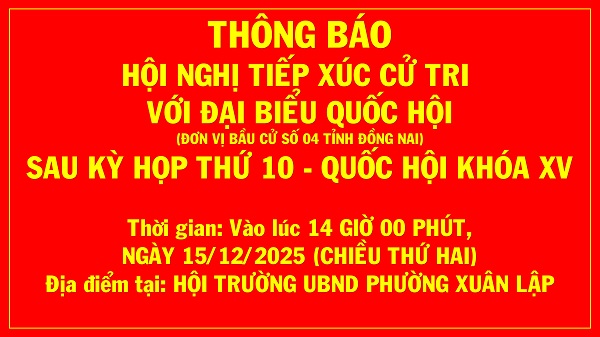 Thông báo TXCT Quốc hội tại Xuân Lập B